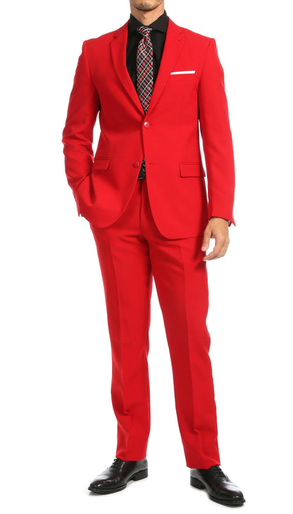 Paul Lorenzo Men's Red Slim Fit Men's Blazer