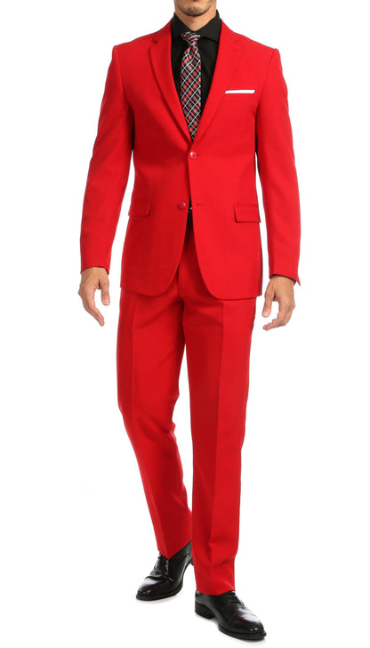 Paul Lorenzo Men's Red Slim Fit Men's Blazer