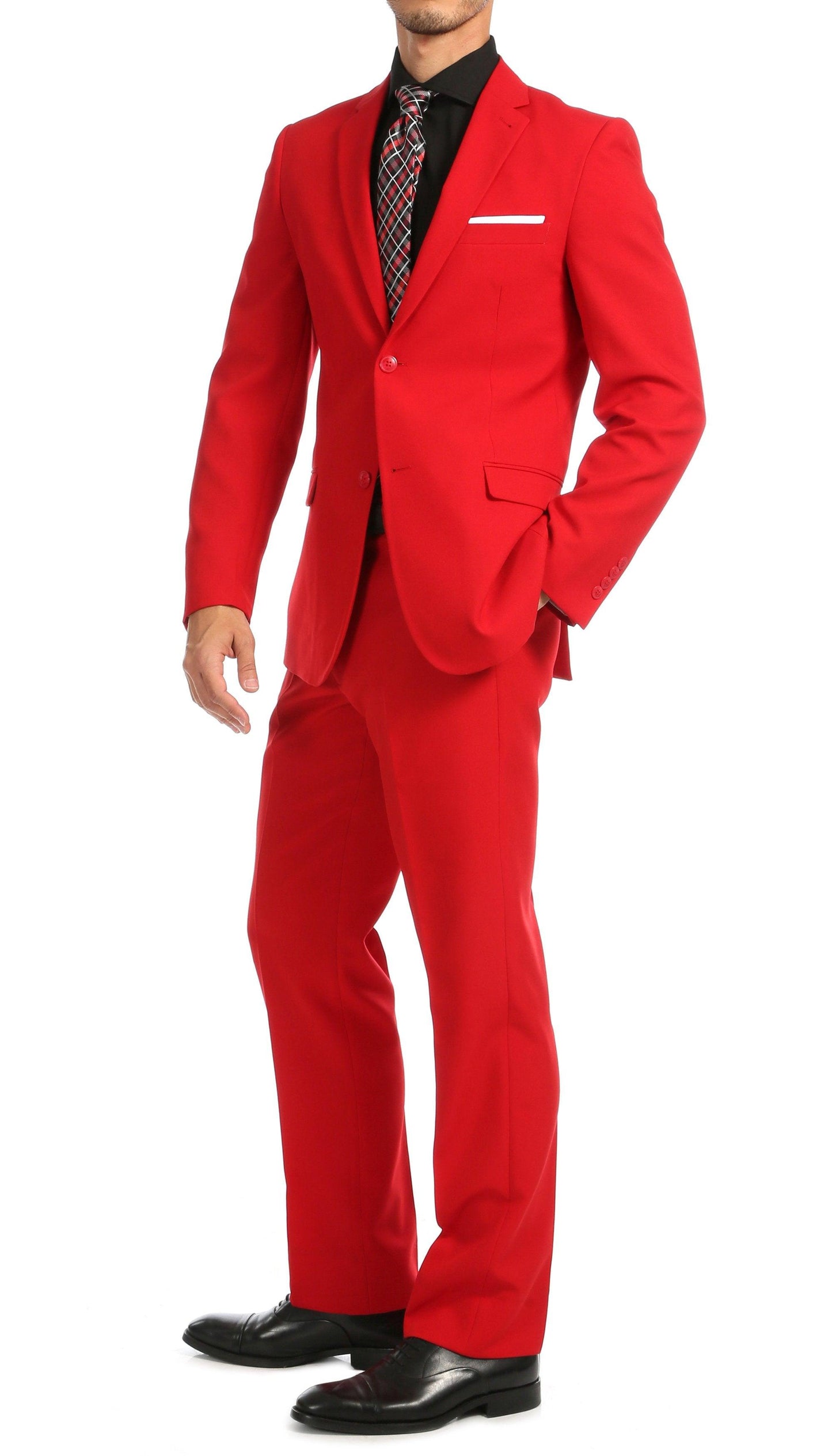 Paul Lorenzo Men's Red Slim Fit Men's Blazer