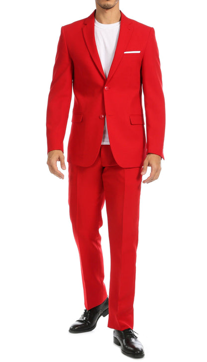 Paul Lorenzo Men's Red Slim Fit Men's Blazer