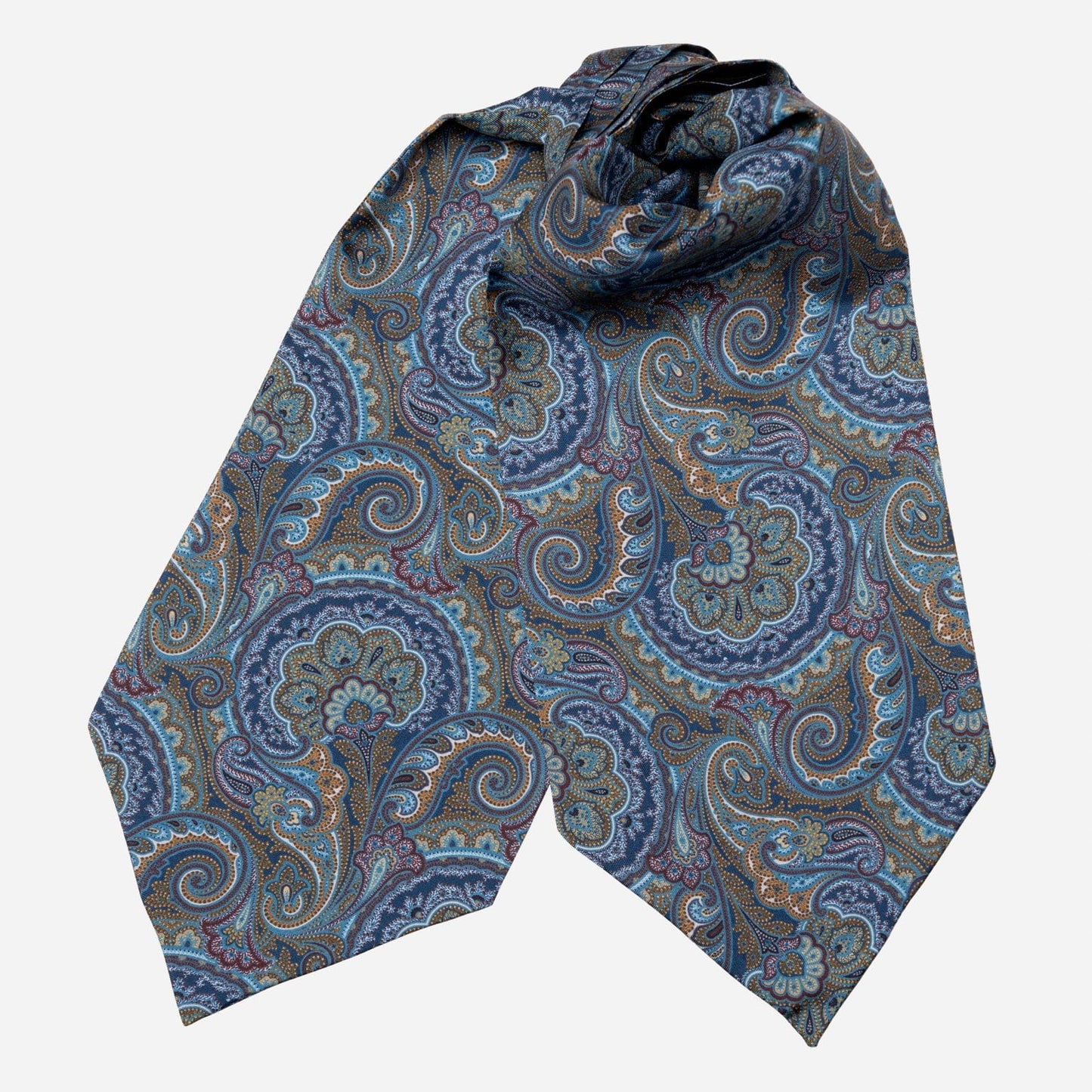Bugatti - Silk Ascot Cravat Tie - Petrol Blue - My Men's Shop