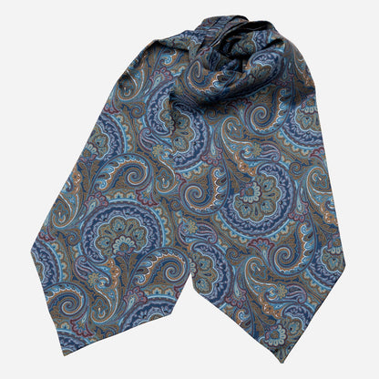 Bugatti - Silk Ascot Cravat Tie - Petrol Blue - My Men's Shop