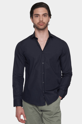 Camisa de vestir de algodón premium (Noche)