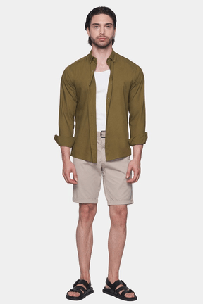 Camisa de Vestir de Algodón Premium (Tierra)