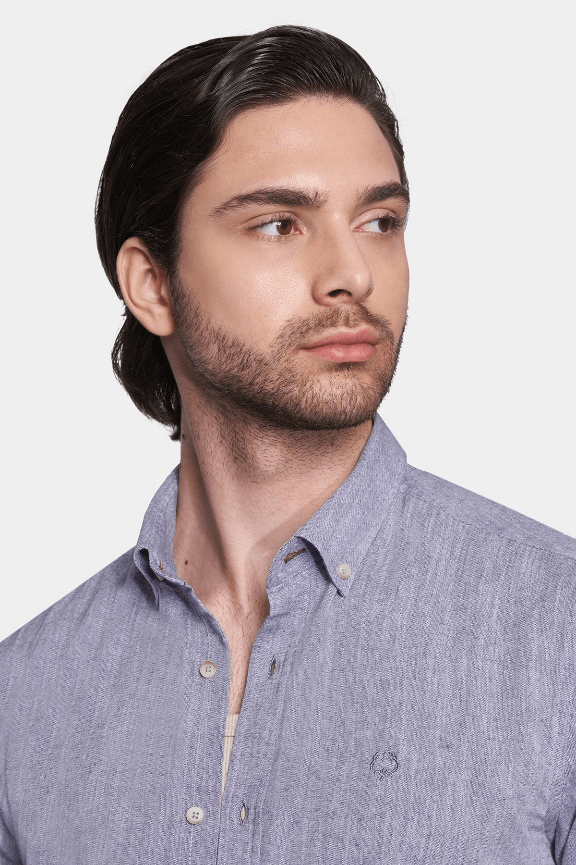 La camisa de lino de lujo (lavanda)