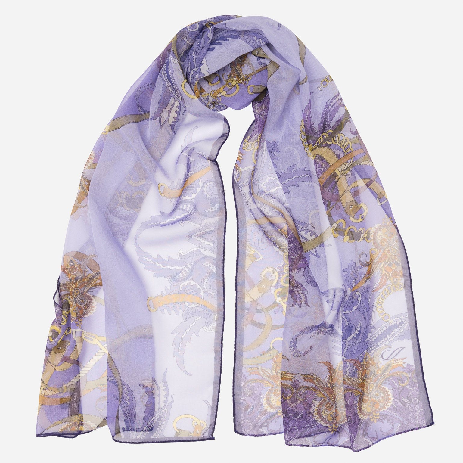 Alessandra - Long Silk Scarf - Purple - My Men's Shop