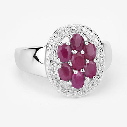 Anillo de plata de ley .925 con rubí auténtico de 1.54 quilates