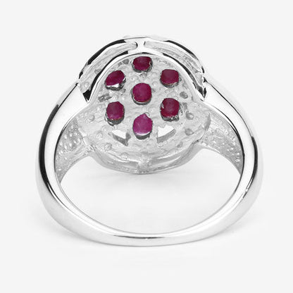 Anillo de plata de ley .925 con rubí auténtico de 1.54 quilates