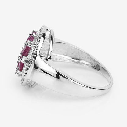 Anillo de plata de ley .925 con rubí auténtico de 1.54 quilates