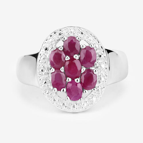 Anillo de plata de ley .925 con rubí auténtico de 1.54 quilates