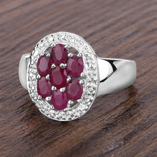 Anillo de plata de ley .925 con rubí auténtico de 1.54 quilates