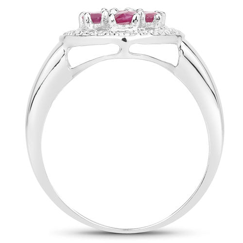 Anillo de plata de ley .925 con rubí auténtico de 1.54 quilates