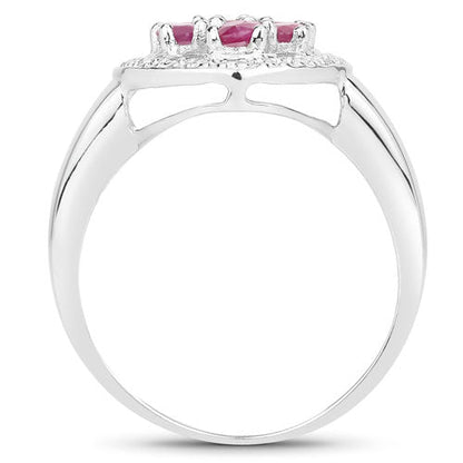 Anillo de plata de ley .925 con rubí auténtico de 1.54 quilates