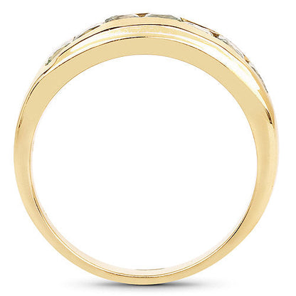 Anillo de plata de ley .925 chapado en oro amarillo de 14 quilates con zafiro verde auténtico de 1.26 quilates
