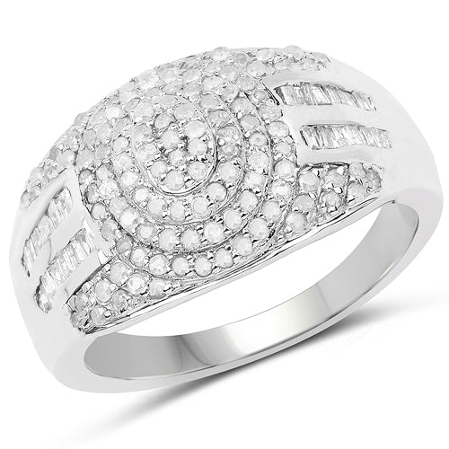 Anillo de plata de ley .925 con diamante blanco genuino de 1.15 quilates
