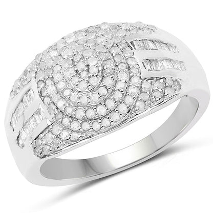 Anillo de plata de ley .925 con diamante blanco genuino de 1.15 quilates