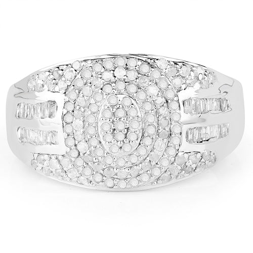Anillo de plata de ley .925 con diamante blanco genuino de 1.15 quilates