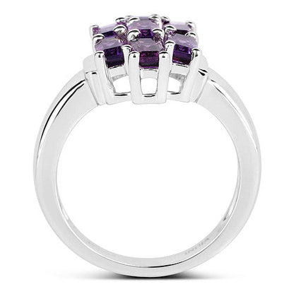 Anillo de plata de ley .925 con amatista genuina de 2.80 quilates