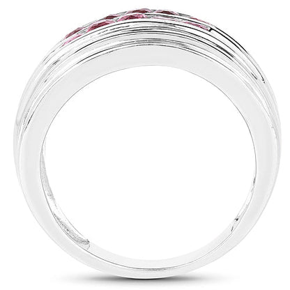 Anillo de Plata Fina .925 con Turmalina Rosa Genuina de 1.00 Quilate