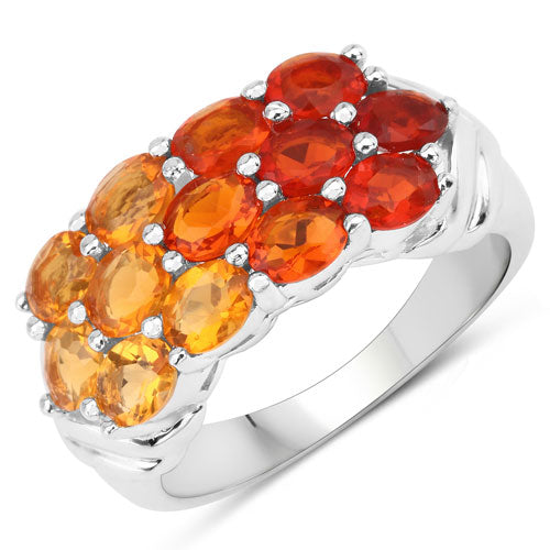Anillo de plata esterlina .925 con ópalo de fuego genuino de 1.56 quilates