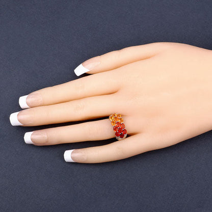 Anillo de plata esterlina .925 con ópalo de fuego genuino de 1.56 quilates