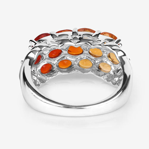 Anillo de plata esterlina .925 con ópalo de fuego genuino de 1.56 quilates