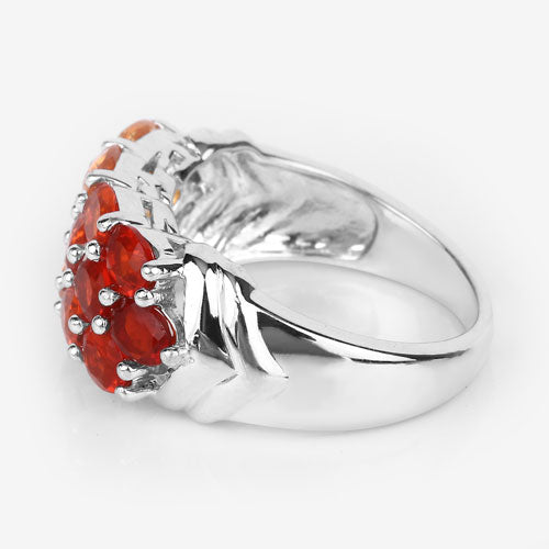 Anillo de plata esterlina .925 con ópalo de fuego genuino de 1.56 quilates