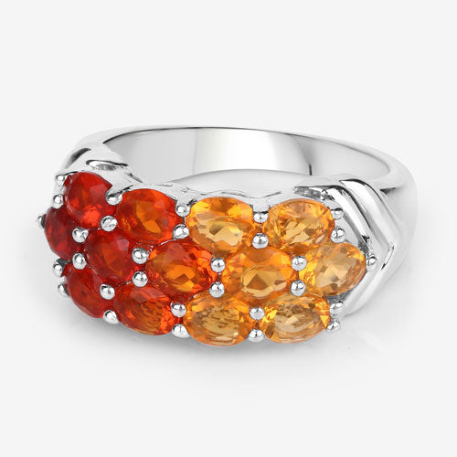 Anillo de plata esterlina .925 con ópalo de fuego genuino de 1.56 quilates