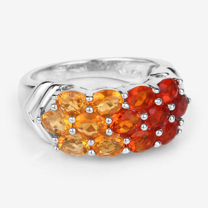Anillo de plata esterlina .925 con ópalo de fuego genuino de 1.56 quilates