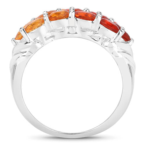 Anillo de plata esterlina .925 con ópalo de fuego genuino de 1.56 quilates