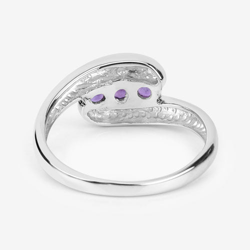 Anillo de plata de ley .925 con amatista genuina de 0,54 quilates
