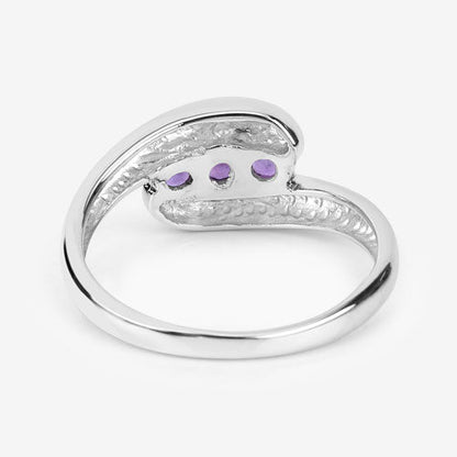 Anillo de plata de ley .925 con amatista genuina de 0,54 quilates