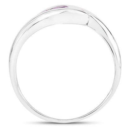 Anillo de plata de ley .925 con amatista genuina de 0,54 quilates