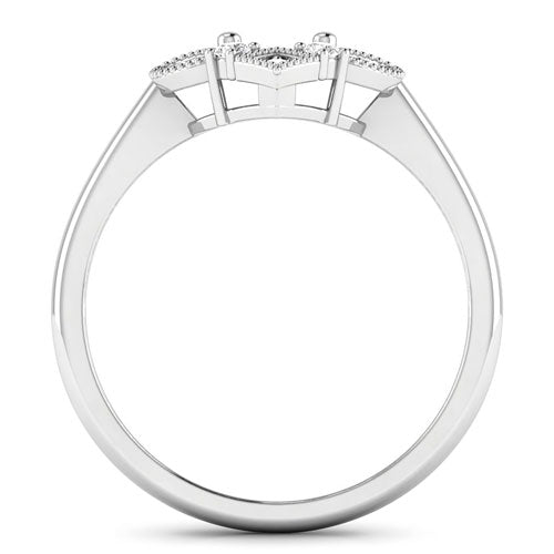 Anillo de oro blanco de 14 quilates con montura semipreciosa de diamante blanco auténtico de 0,20 quilates - con capacidad para gema ovalada de 8x6 mm