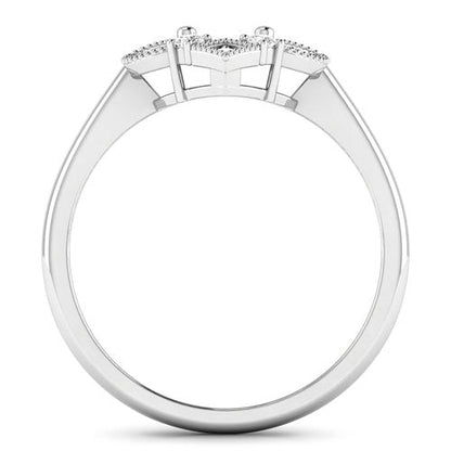 Anillo de oro blanco de 14 quilates con montura semipreciosa de diamante blanco auténtico de 0,20 quilates - con capacidad para gema ovalada de 8x6 mm