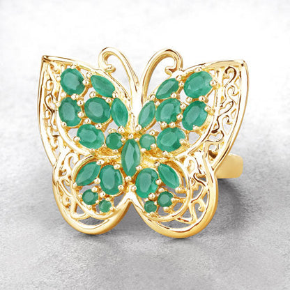 Anillo de Plata de Ley .925 con Esmeralda Genuina de 2.09 Quilates