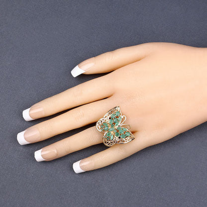 Anillo de Plata de Ley .925 con Esmeralda Genuina de 2.09 Quilates