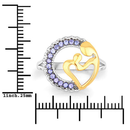 Anillo de plata de ley .925 con tanzanita genuina de 0.28 quilates