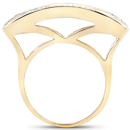 Anillo de Plata de Ley .925 con Zafiro Amarillo Genuino de 1.08 Quilates
