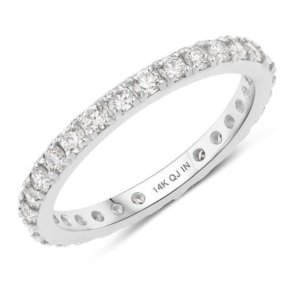 Anillo de oro blanco de 14K con diamante cultivado en laboratorio de 1,00 quilates