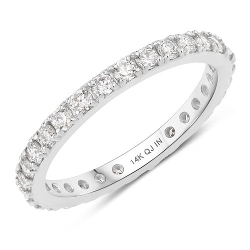 Anillo de oro blanco de 14K con diamante cultivado en laboratorio de 1,00 quilates