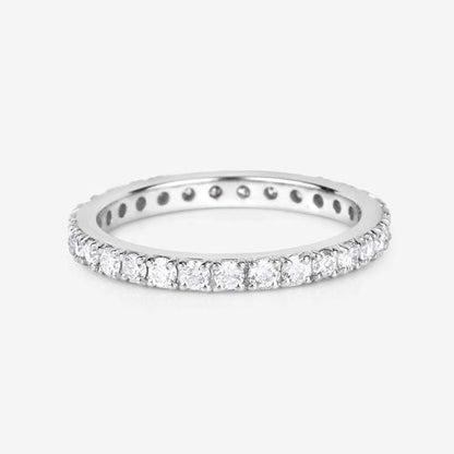 Anillo de oro blanco de 14K con diamante cultivado en laboratorio de 1,00 quilates