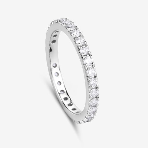 Anillo de oro blanco de 14K con diamante cultivado en laboratorio de 1,00 quilates