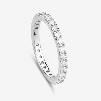 Anillo de oro blanco de 14K con diamante cultivado en laboratorio de 1,00 quilates