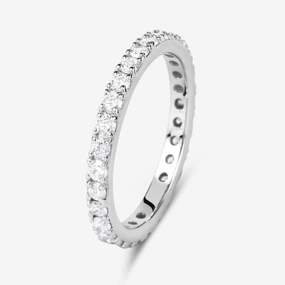 Anillo de oro blanco de 14K con diamante cultivado en laboratorio de 1,00 quilates
