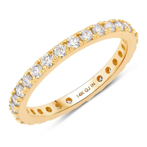 Anillo de oro amarillo de 14 quilates con diamante cultivado en laboratorio de 1,00 quilates