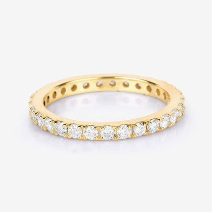 Anillo de oro amarillo de 14 quilates con diamante cultivado en laboratorio de 1,00 quilates