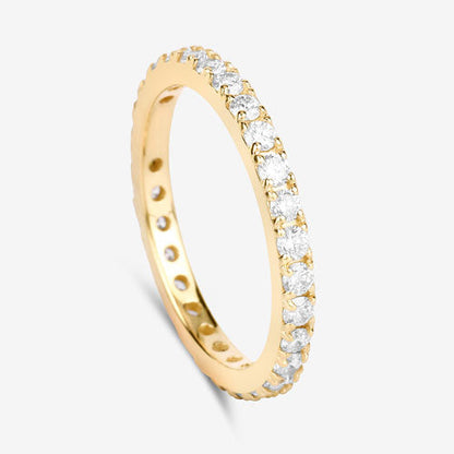 Anillo de oro amarillo de 14 quilates con diamante cultivado en laboratorio de 1,00 quilates