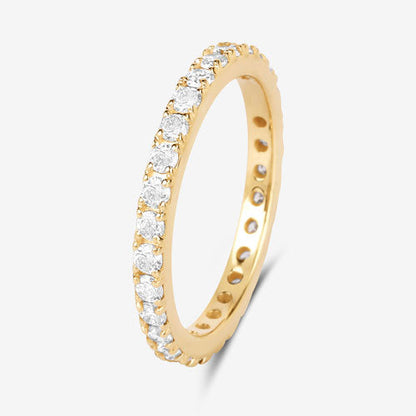 Anillo de oro amarillo de 14 quilates con diamante cultivado en laboratorio de 1,00 quilates