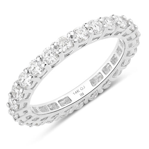 Anillo de oro blanco de 14K con diamante cultivado en laboratorio de 1,50 quilates